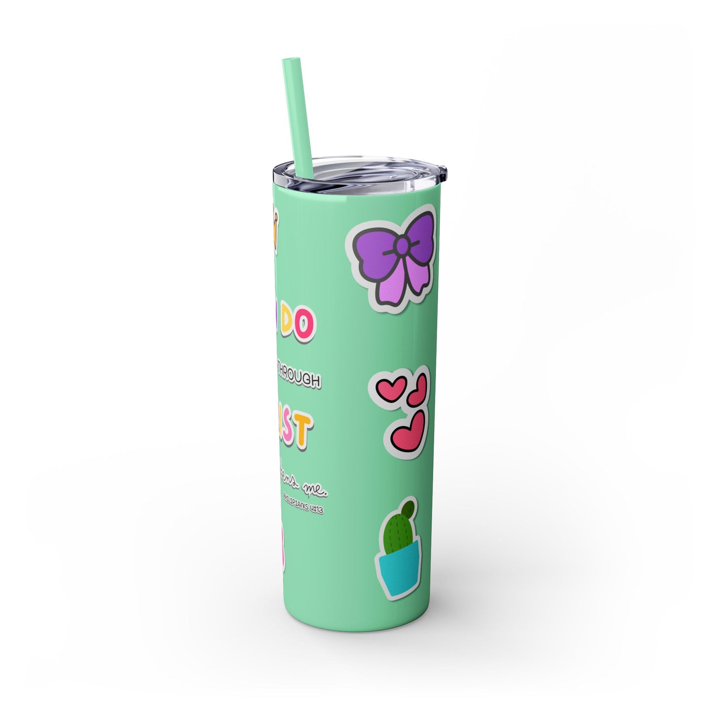 Philippians 4:13 - Tumbler with Straw 20oz