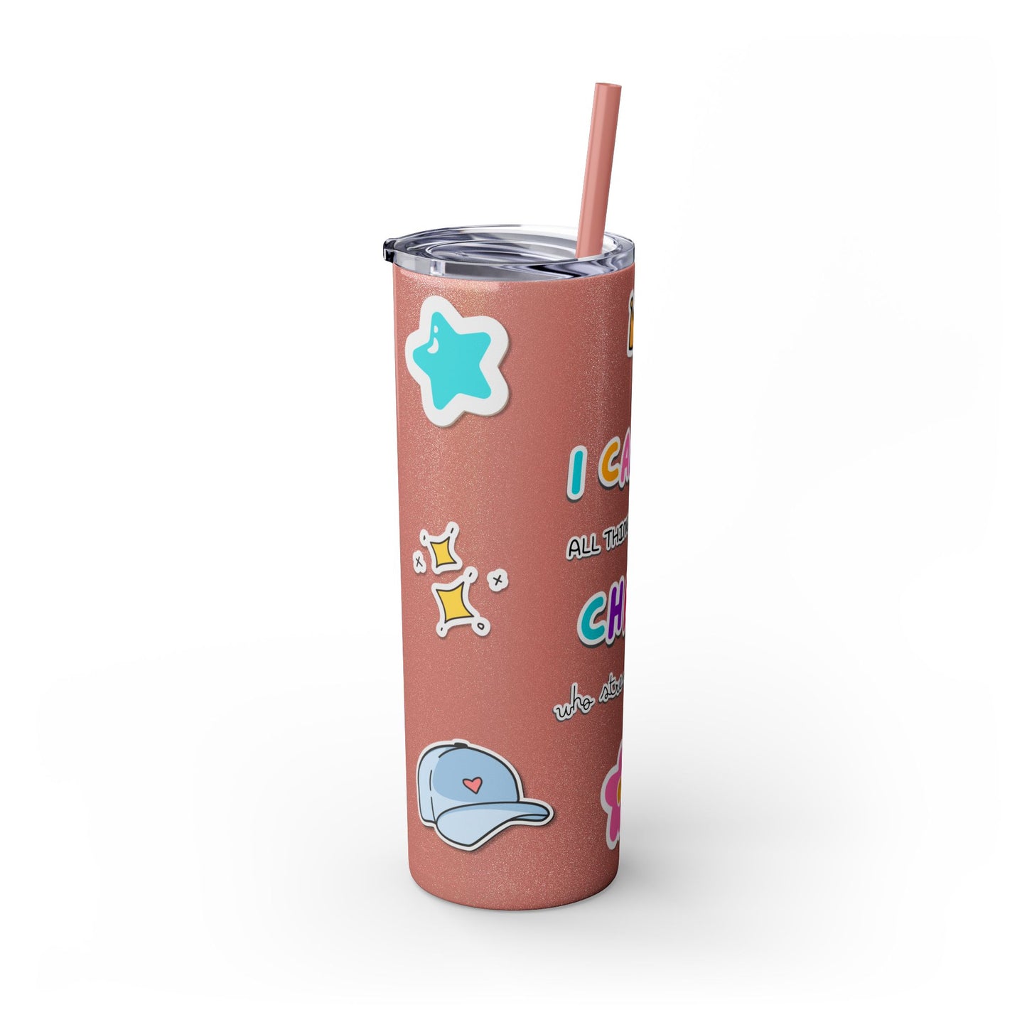 Philippians 4:13 - Tumbler with Straw  20oz