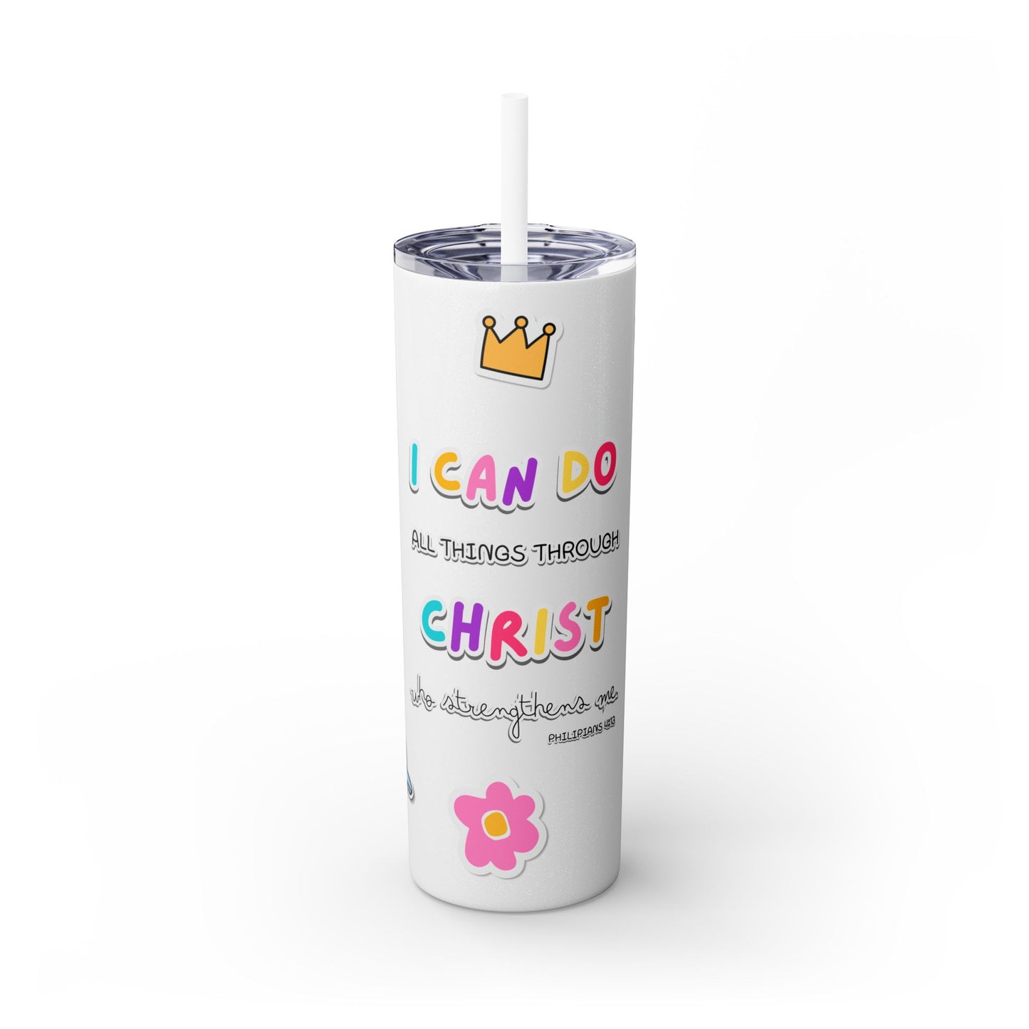 Philippians 4:13 - Tumbler with Straw  20oz