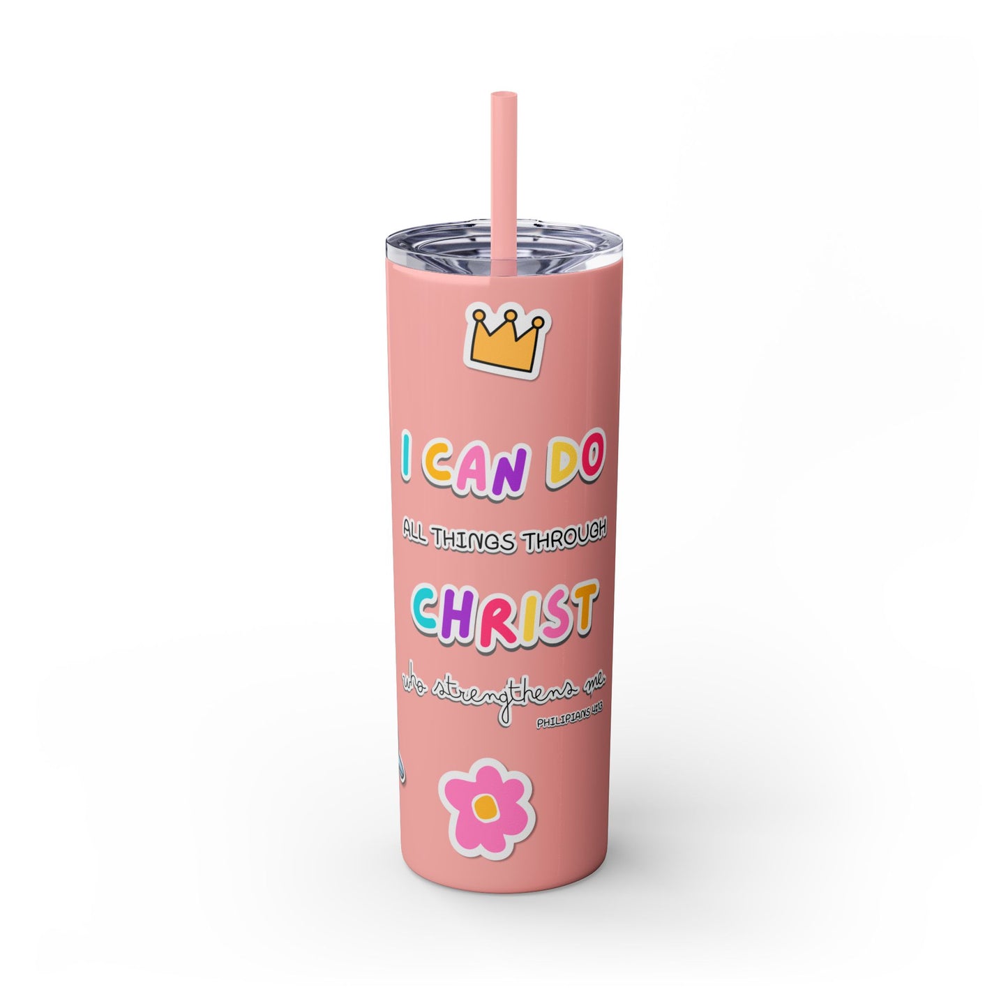 Philippians 4:13 - Tumbler with Straw  20oz