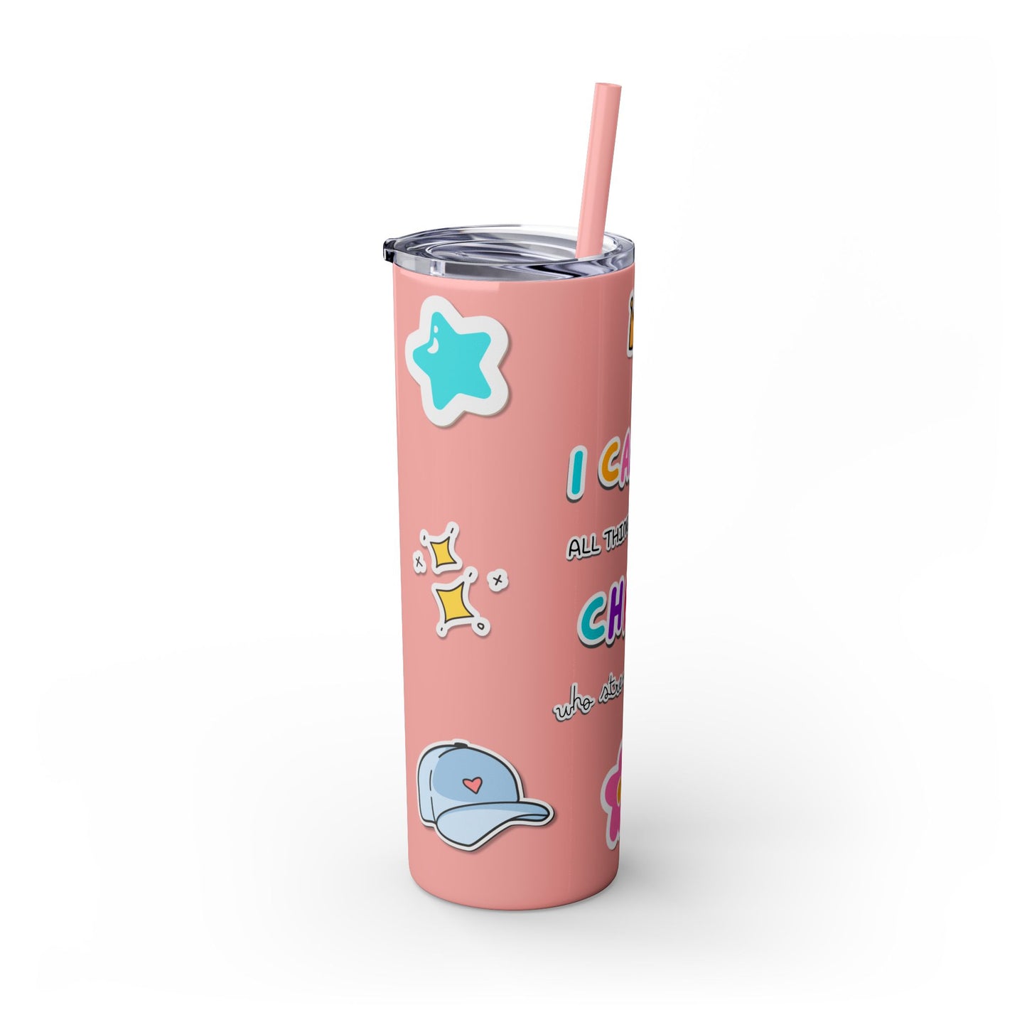 Philippians 4:13 - Tumbler with Straw  20oz