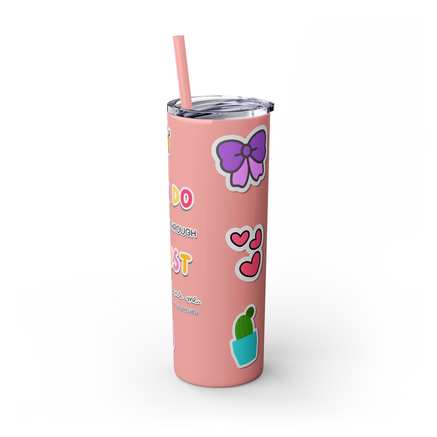 Philippians 4:13 - Tumbler with Straw  20oz
