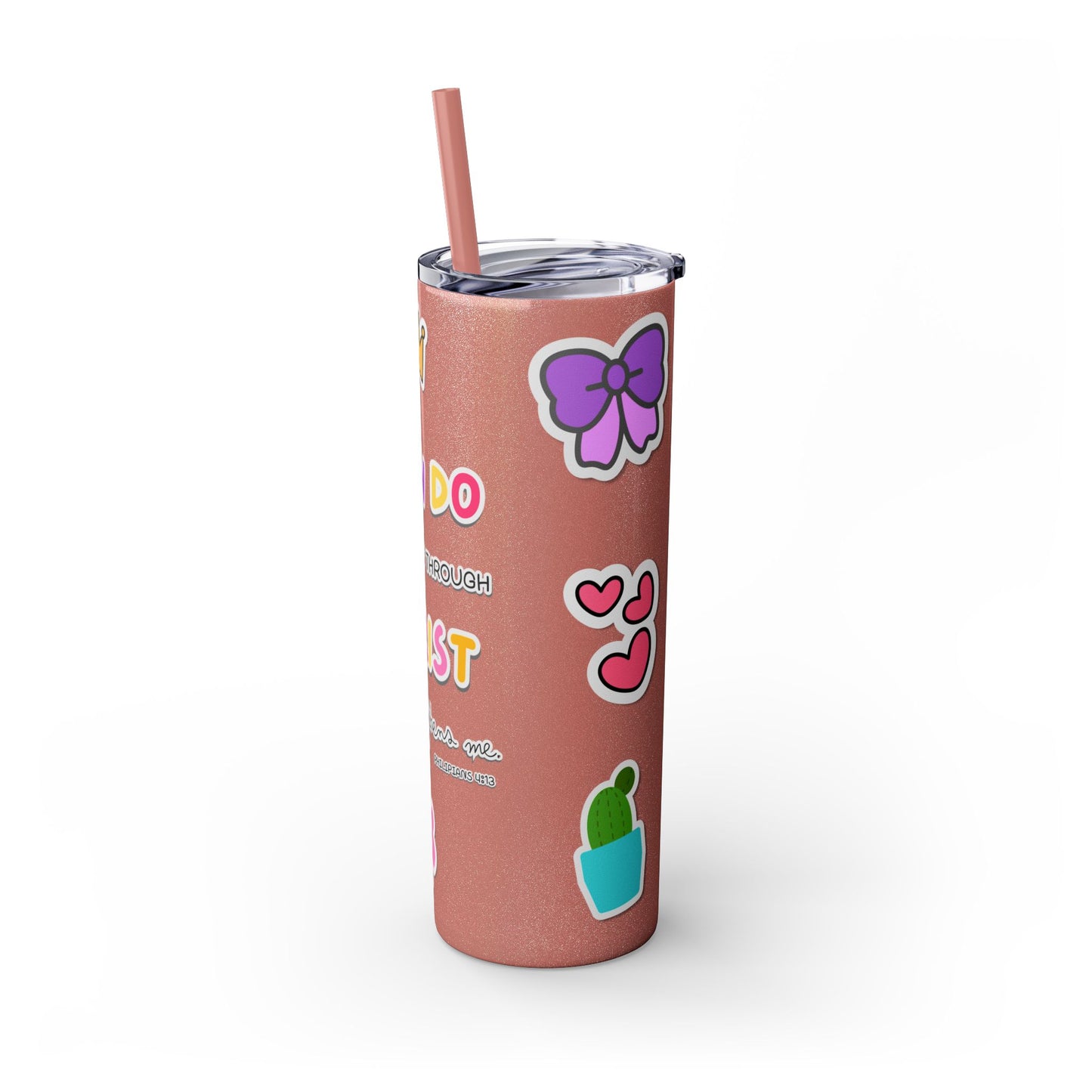 Philippians 4:13 - Tumbler with Straw  20oz