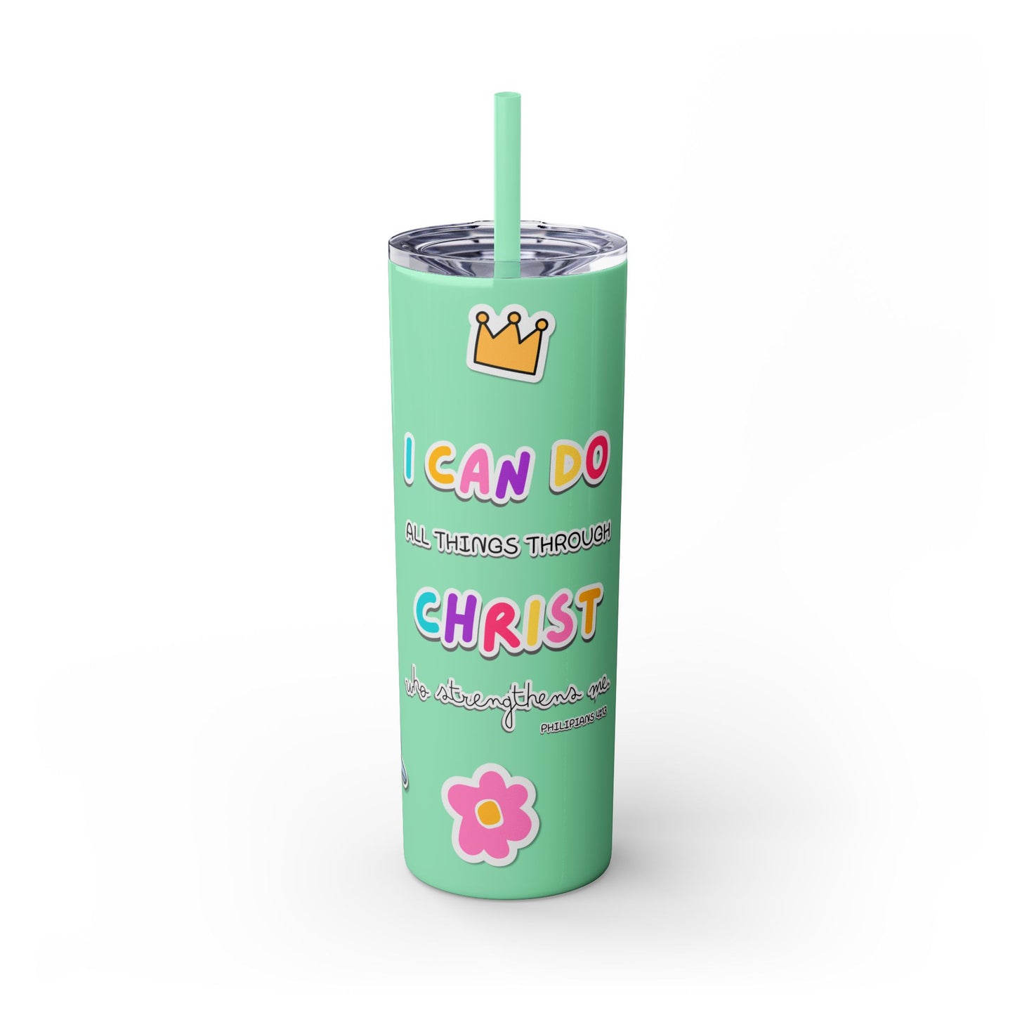 Philippians 4:13 - Tumbler with Straw  20oz