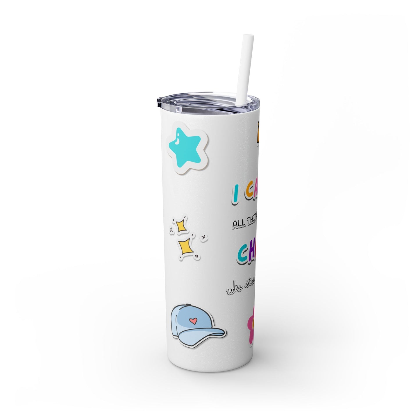 Philippians 4:13 - Tumbler with Straw  20oz