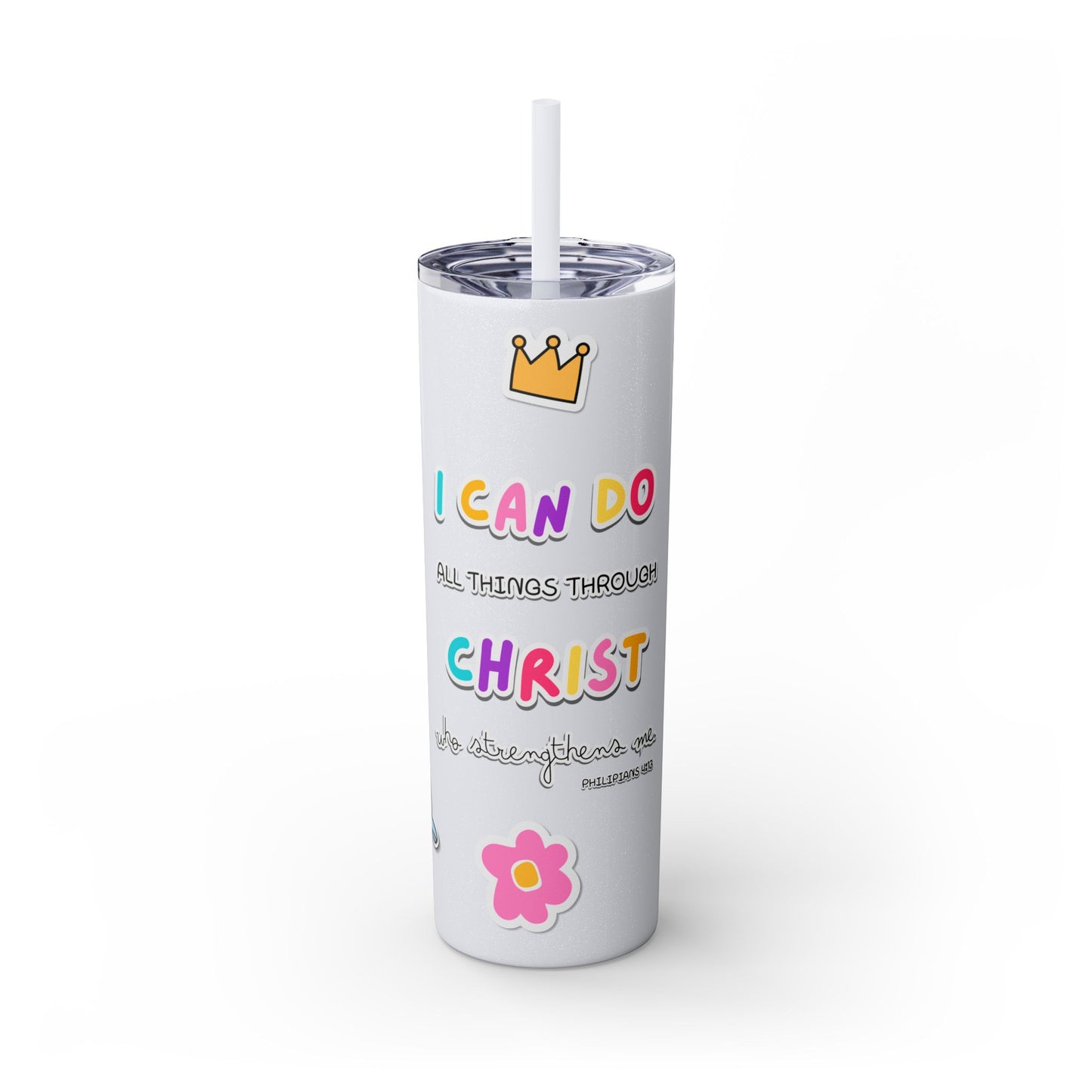 Philippians 4:13 - Tumbler with Straw  20oz